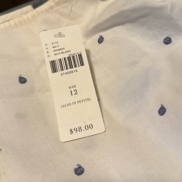 Anthropologie Maeve Size 12 Polka Dot Peplum Top 100% Cotton - Picture 5 of 6